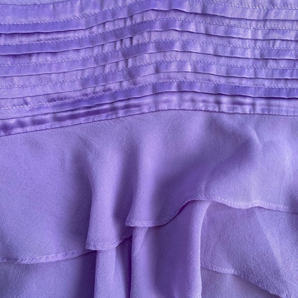 2000s BCBG MAXAZRIA 100% silk halter top. Lilac ruffled blouse. M - Picture 8 of 8